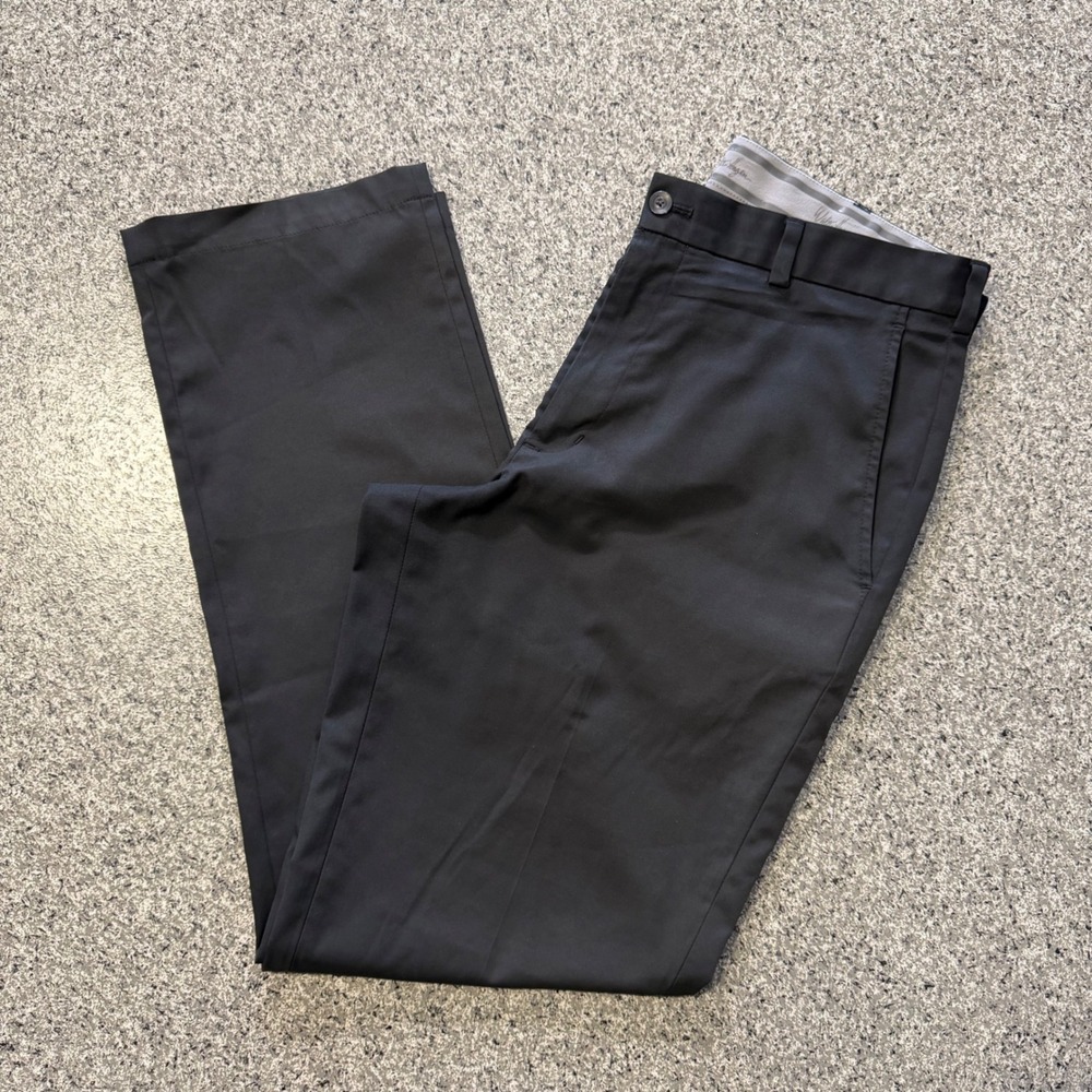 Walter Hagen Mens Black Golf Pants Performance Straight Leg 32x32 Flat Front
